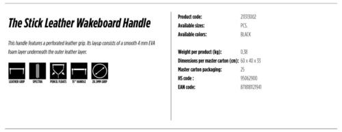 Рукоятка вейкбордная The Stick Leather Wakeboard Handle