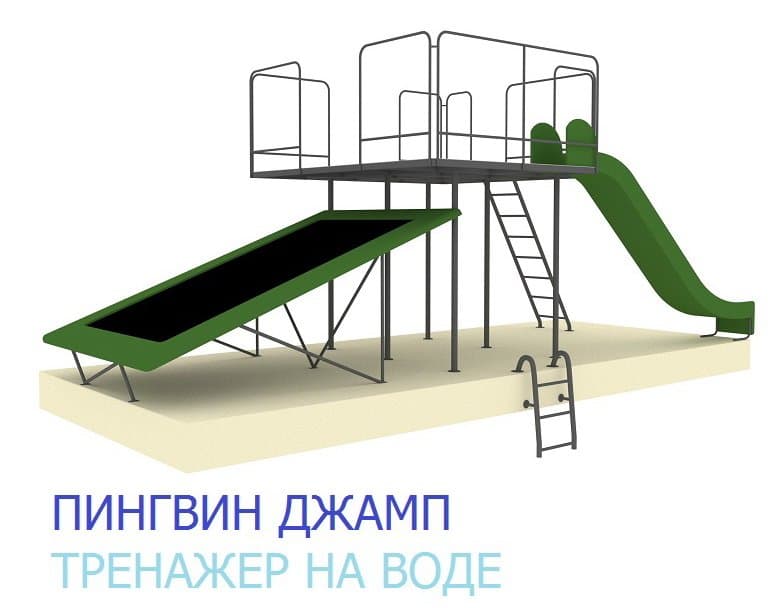 Батут на воде. Тренажёр